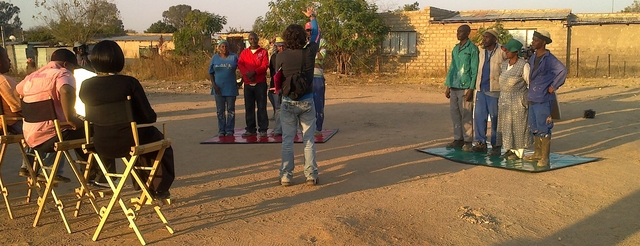 Results sequence being filmed in Hammanskraal