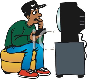0511-1007-0615-5508_African_American_Teen_Watching_TV_clipart_image